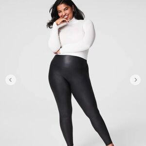 SPANXshape™ Faux Leather Fleece Lined Leggings | Black